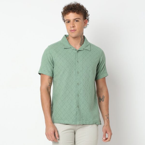 Regular Fit Solid Shirt - Image 2