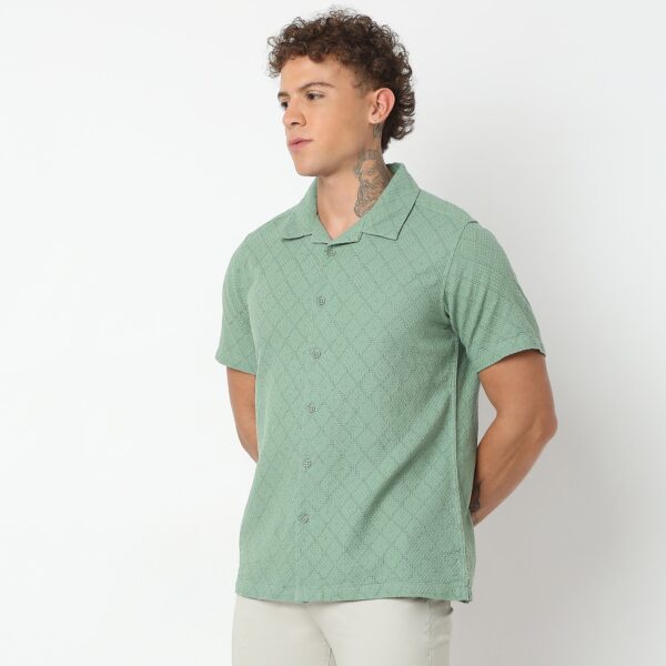 Regular Fit Solid Shirt - Image 5