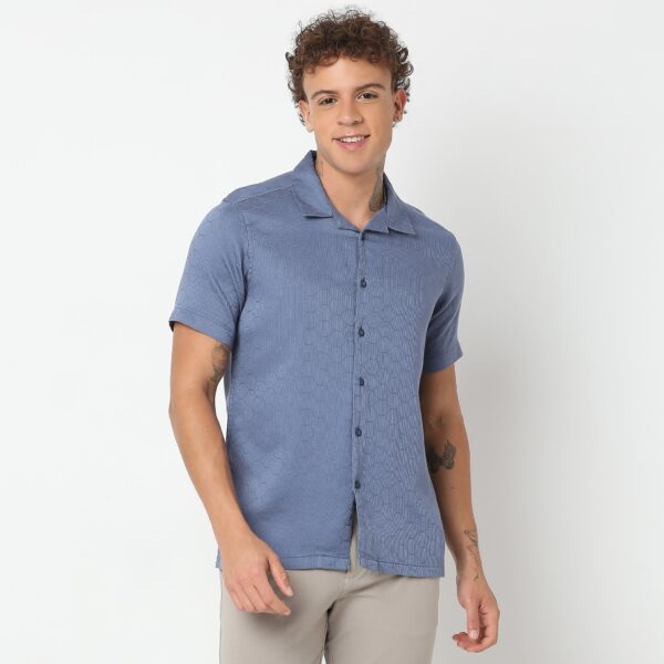 Regular Fit Solid Shirt - Image 2