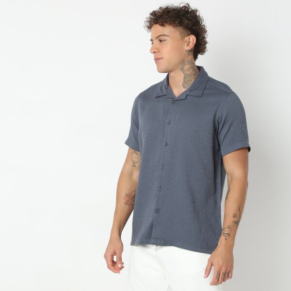 Regular Fit Solid Shirt - Image 5