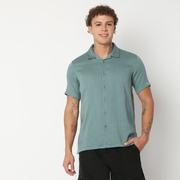 Regular Fit Solid Shirt - Image 7