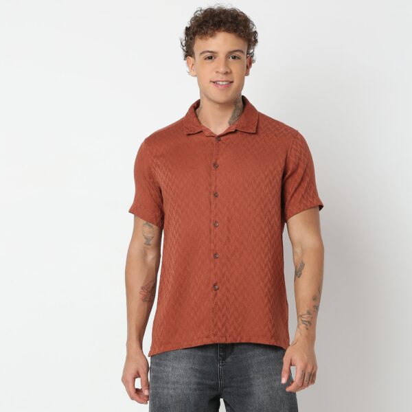 Smart Dobby Camp Collar Shirt - Image 2