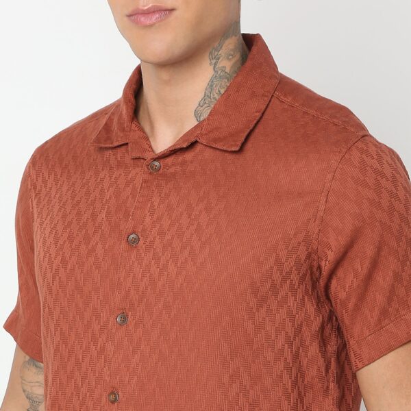 Smart Dobby Camp Collar Shirt - Image 4