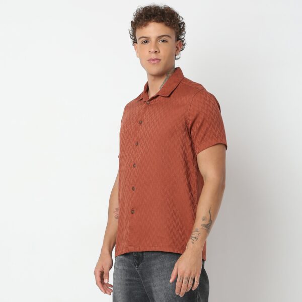 Smart Dobby Camp Collar Shirt - Image 5