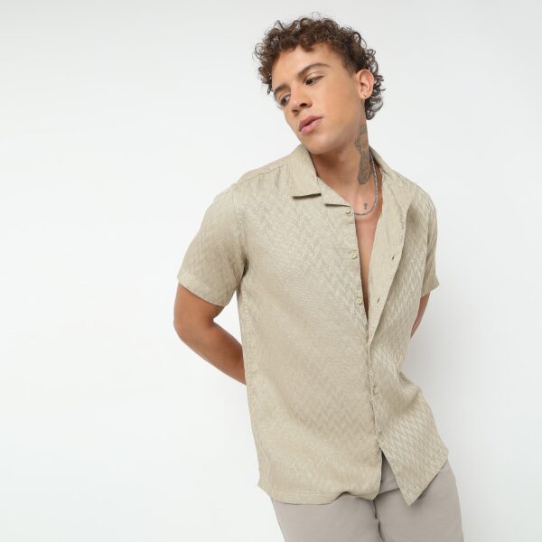 Smart Dobby Camp Collar Shirt - Image 7