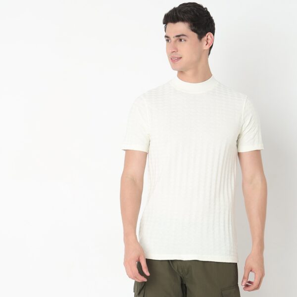 Modern Smart Diamond Structure Jersey Knit - Regular Fit Crew T-Shirt - Image 2