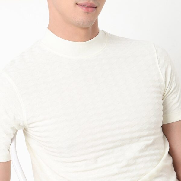 Modern Smart Diamond Structure Jersey Knit - Regular Fit Crew T-Shirt - Image 4