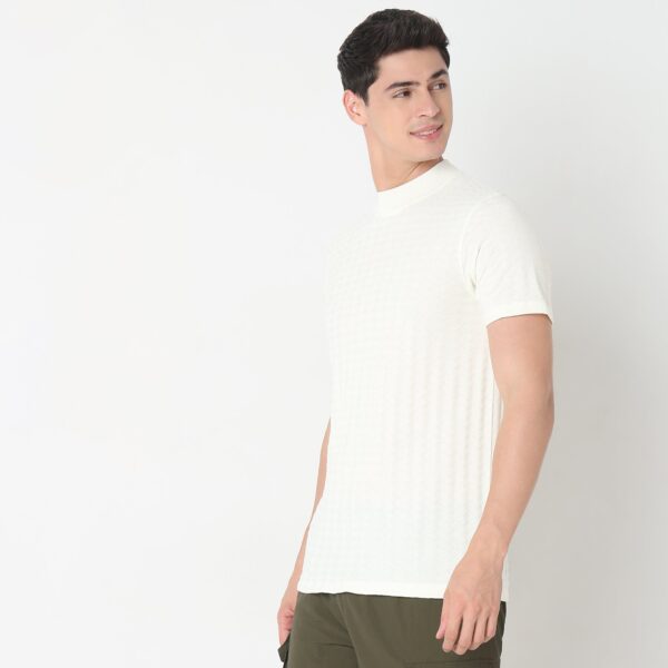 Modern Smart Diamond Structure Jersey Knit - Regular Fit Crew T-Shirt - Image 5