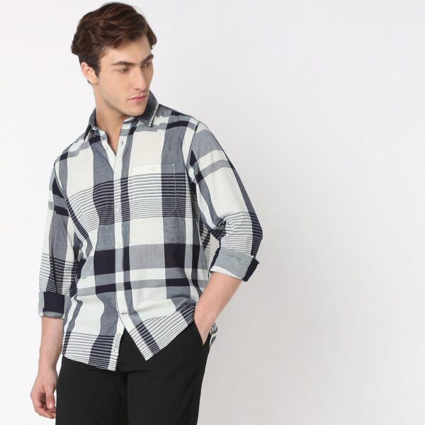 Cruiser™ Authentic Indigo Regular Fit Shirt Modern Checks Versatile combo - Image 2