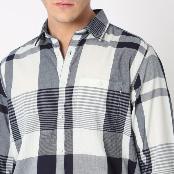 Cruiser™ Authentic Indigo Regular Fit Shirt Modern Checks Versatile combo - Image 4