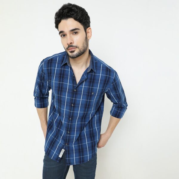 Cruiser™ Authentic Dark Indigo Regular Fit Shirt Classic Checks Original Style - Image 2