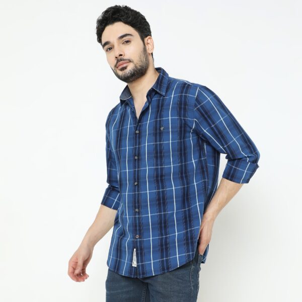 Cruiser™ Authentic Dark Indigo Regular Fit Shirt Classic Checks Original Style - Image 5