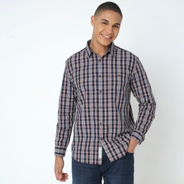 Cruiser™ Authentic Indigo Regular Fit Shirt Classic Checks Original Style - Image 2