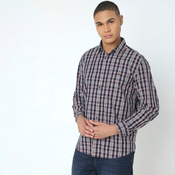 Cruiser™ Authentic Indigo Regular Fit Shirt Classic Checks Original Style - Image 5