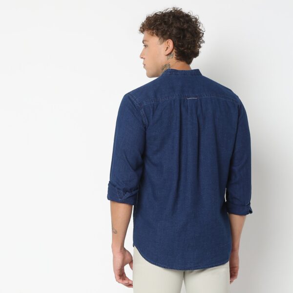 Cruiser™ Original True Indigo Band Collar Solid Shirt - Image 3