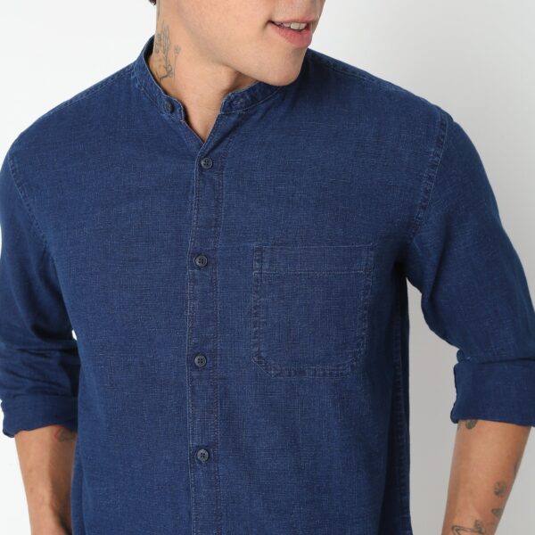 Cruiser™ Original True Indigo Band Collar Solid Shirt - Image 4