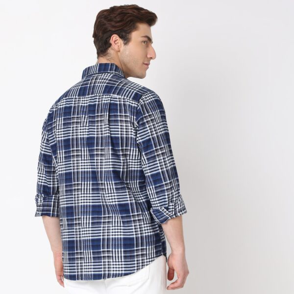 Cruiser™ Authentic Indigo Regular Fit Shirt Modern 3D Pattern Checks - Image 3