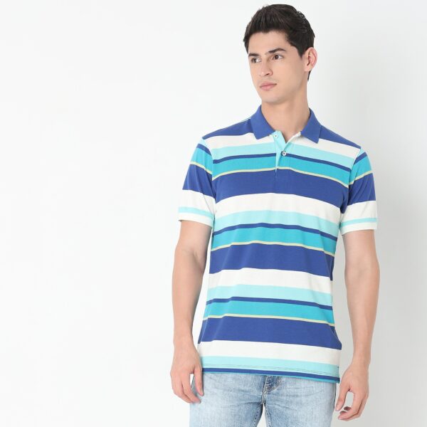 Weekend Polo™ - Auto Stripes Pattern Regular Fit Polo T-Shirt - Image 2