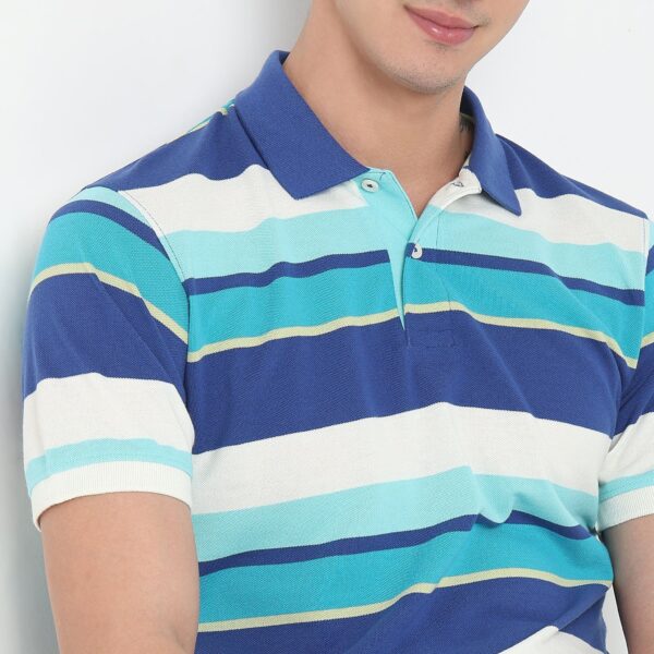 Weekend Polo™ - Auto Stripes Pattern Regular Fit Polo T-Shirt - Image 4