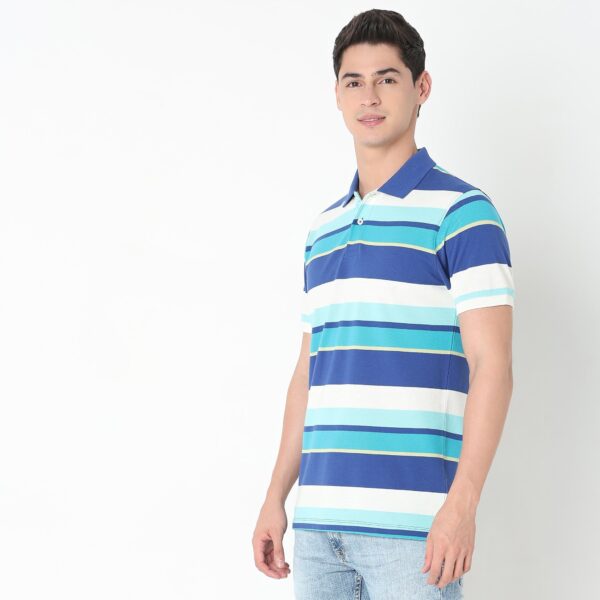 Weekend Polo™ - Auto Stripes Pattern Regular Fit Polo T-Shirt - Image 5