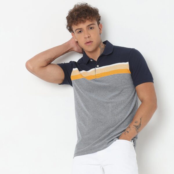 Weekend Polo™ - Exclusive Stripes Pattern Regular Fit Polo T-Shirt - Image 2