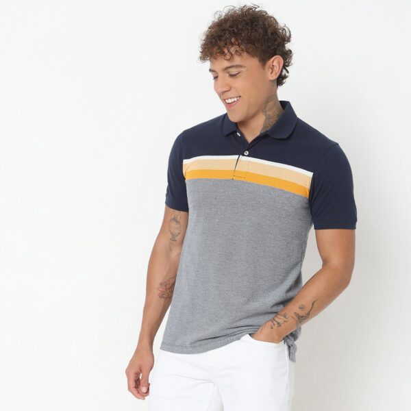 Weekend Polo™ - Exclusive Stripes Pattern Regular Fit Polo T-Shirt - Image 5