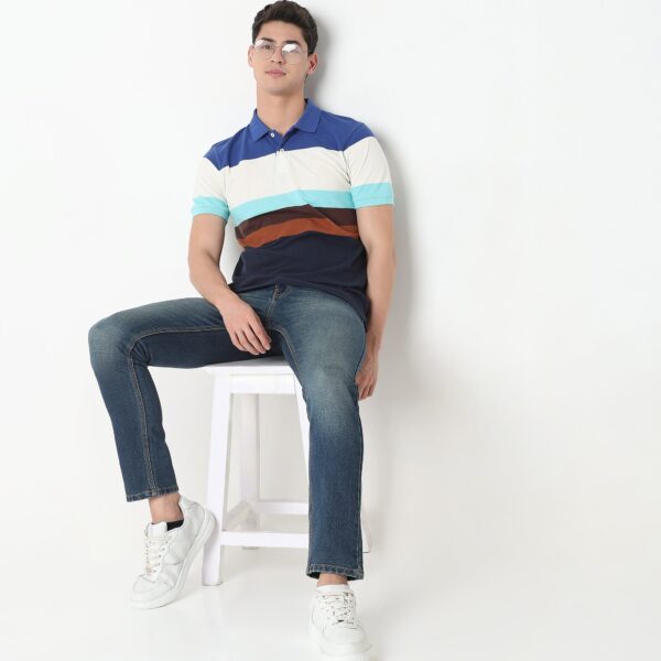 Weekend Polo™ - Auto Stripes Pattern Regular Fit Polo T-Shirt