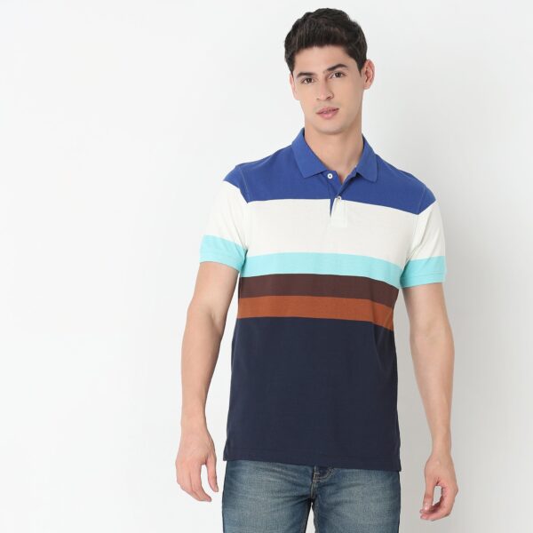 Weekend Polo™ - Auto Stripes Pattern Regular Fit Polo T-Shirt - Image 2