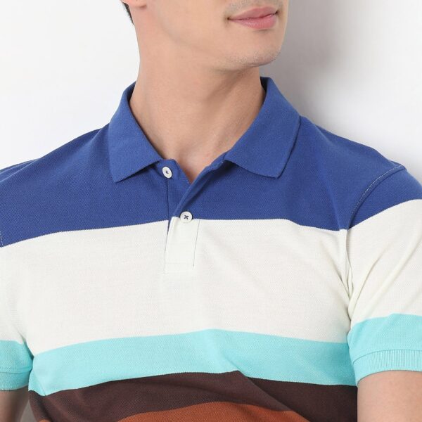 Weekend Polo™ - Auto Stripes Pattern Regular Fit Polo T-Shirt - Image 4