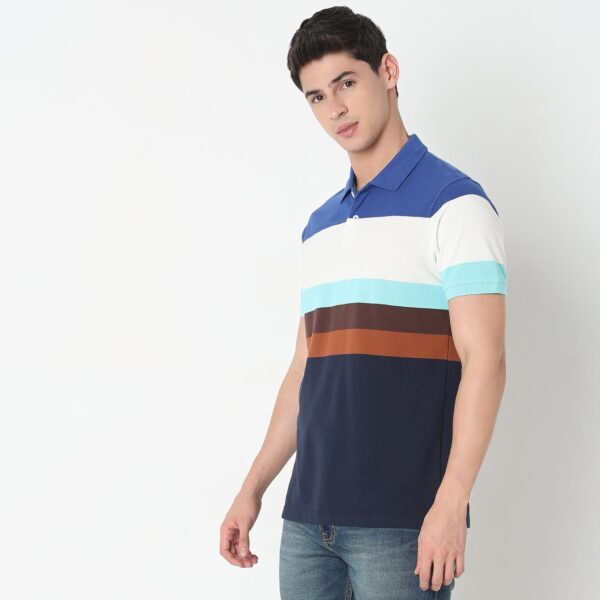 Weekend Polo™ - Auto Stripes Pattern Regular Fit Polo T-Shirt - Image 5