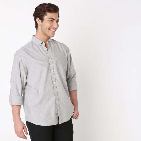 Slim Fit Solid Shirt - Image 2