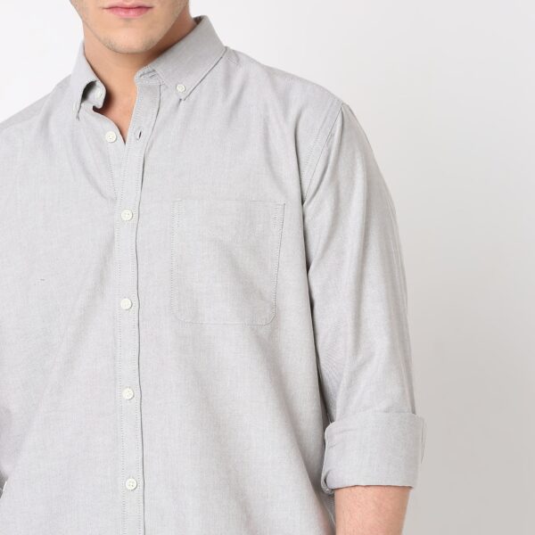 Slim Fit Solid Shirt - Image 4