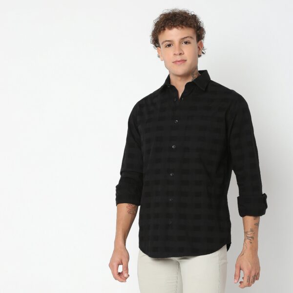 Regular Fit Solid Shirt - Image 5