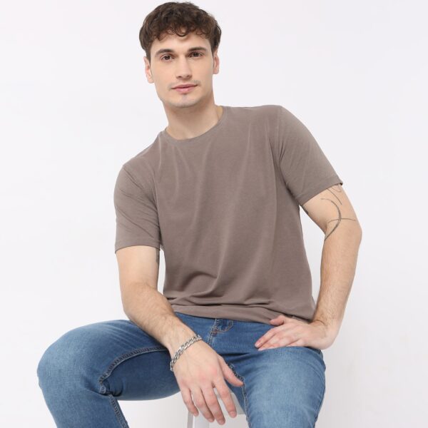 All Day Snugᵉˣ  Luxury Micro Modal Blend with Cotton E-fast® Stretch Modern Lounge Crew Neck Half Sleeve T-Shirt - Image 2