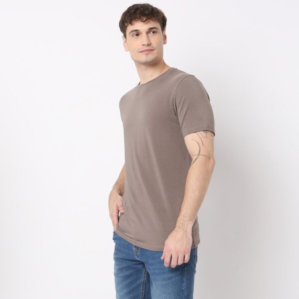 All Day Snugᵉˣ  Luxury Micro Modal Blend with Cotton E-fast® Stretch Modern Lounge Crew Neck Half Sleeve T-Shirt - Image 5