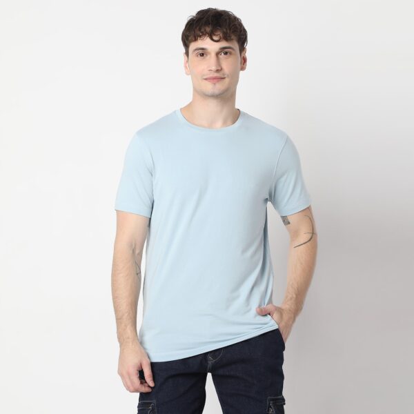 All Day Snugᵉˣ  Luxury Micro Modal Blend with Cotton E-fast® Stretch Modern Lounge Crew Neck Half Sleeve T-Shirt - Image 12