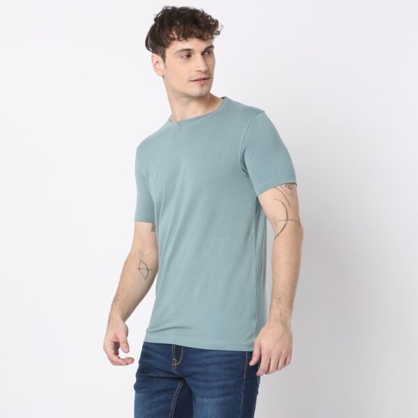 All Day Snugᵉˣ  Luxury Micro Modal Blend with Cotton E-fast® Stretch Modern Lounge Crew Neck Half Sleeve T-Shirt - Image 20