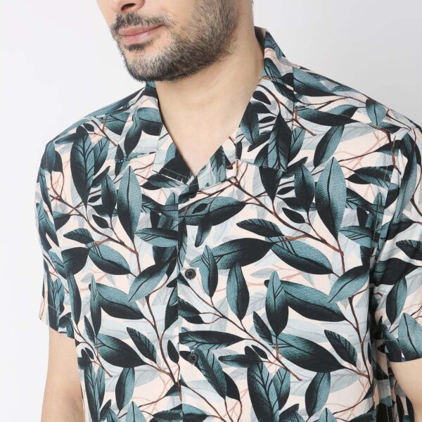 Retreat Shirts - 100% Rayón Regular Fit Printed Cuban Collar Shirt - Image 4