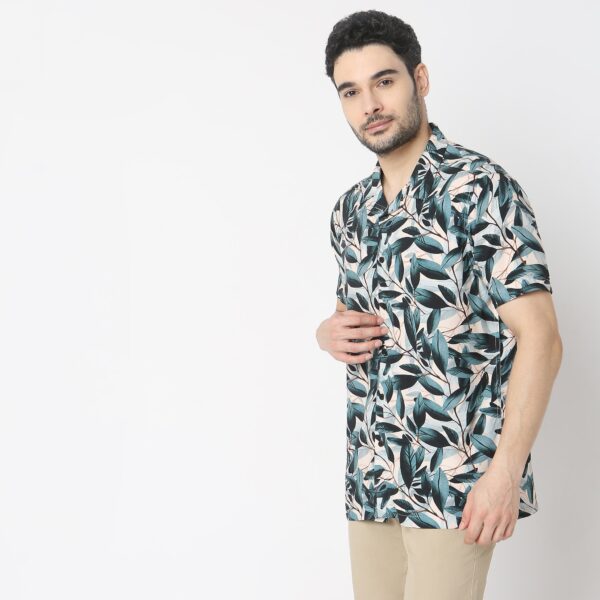 Retreat Shirts - 100% Rayón Regular Fit Printed Cuban Collar Shirt - Image 5