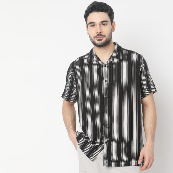 Retreat ®️ Shirt Premium 40s Fine Rayon Regular Fit Striped Shirt - Image 2