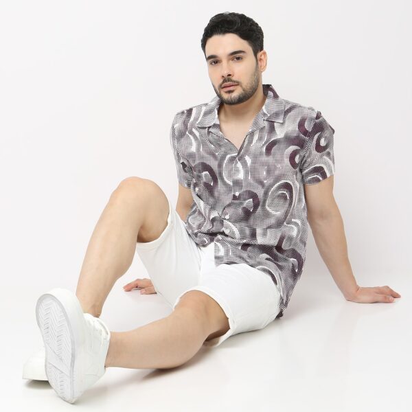 Retreat™ Shirts - Core Slub Printed Pattern Rich Fabric - Trendy Cuban Collar - Regular Fit Shirt - Image 11