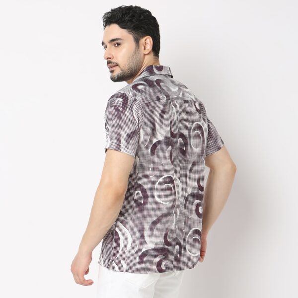 Retreat™ Shirts - Core Slub Printed Pattern Rich Fabric - Trendy Cuban Collar - Regular Fit Shirt - Image 13