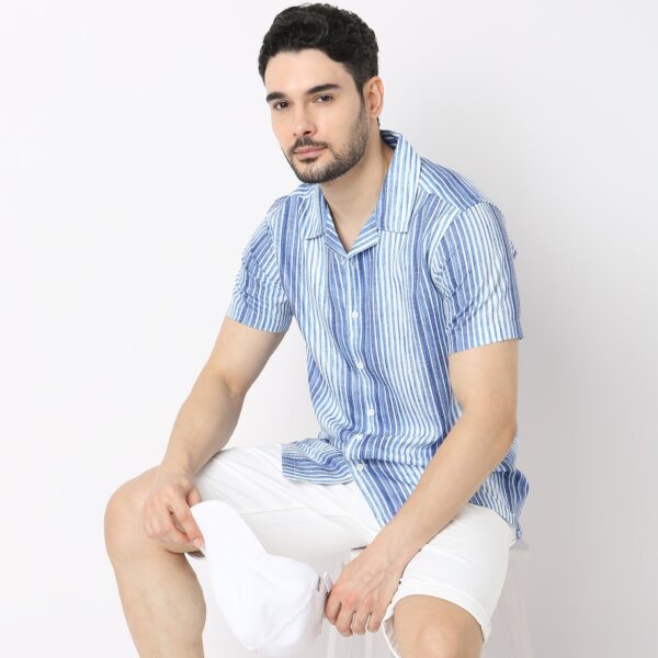 Retreat™ Shirts - Core Slub Printed Pattern Rich Fabric - Trendy Cuban Collar - Regular Fit Shirt - Image 17