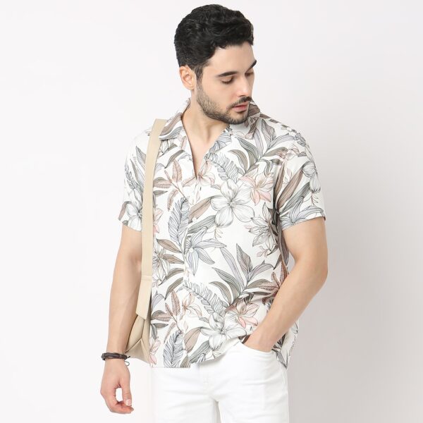 Retreat™ Shirts - Core Slub Printed Pattern Rich Fabric - Trendy Cuban Collar - Regular Fit Shirt - Image 22