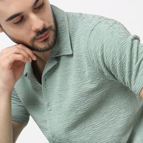 BAE Shirt™ - Luxury Blend of Super Soft Nylon & E-fast® Stretch - Micro Dobby Structure - Cuban Collar - Slim Fit Shirt - Image 9