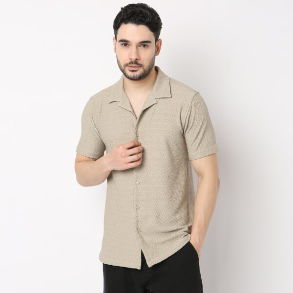 BAE Shirt™ - Luxury Blend of Super Soft Nylon & E-fast® Stretch - Diamond Structure - Cuban Collar - Slim Fit Shirt - Image 2