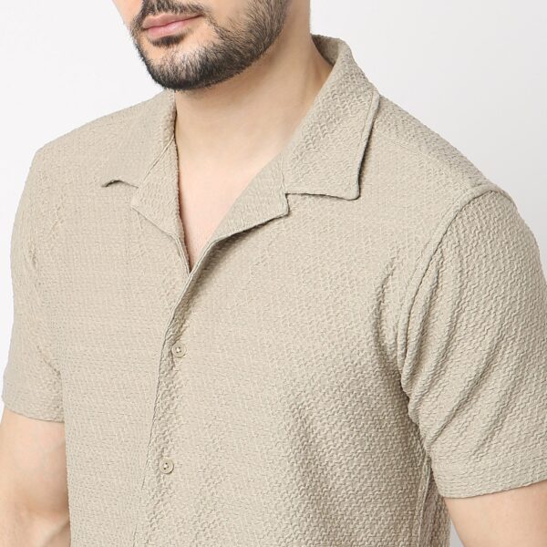 BAE Shirt™ - Luxury Blend of Super Soft Nylon & E-fast® Stretch - Diamond Structure - Cuban Collar - Slim Fit Shirt - Image 4