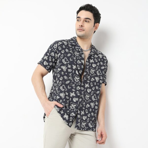 Retreat™ Shirts - 100% Rayon Regular Fit Printed Cuban Collar Shirt - Image 11