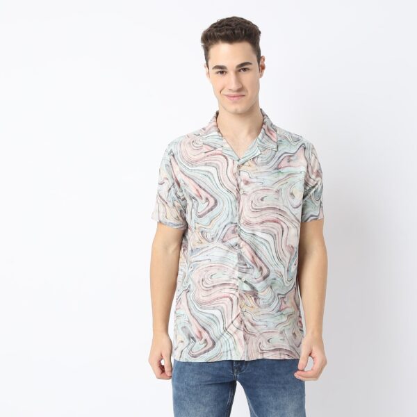 Retreat™ Shirts - Printed Pattern Rich Fabric - Trendy Cuban Collar - Regular Fit Shirt - Image 2