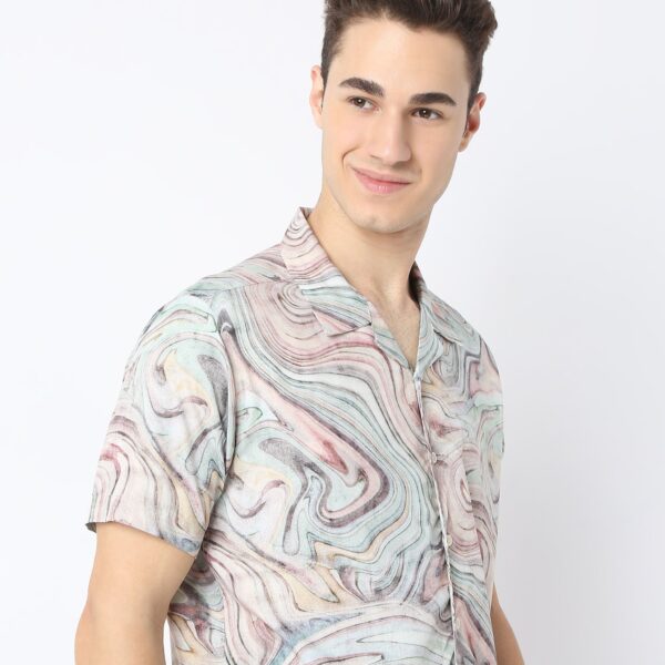 Retreat™ Shirts - Printed Pattern Rich Fabric - Trendy Cuban Collar - Regular Fit Shirt - Image 4